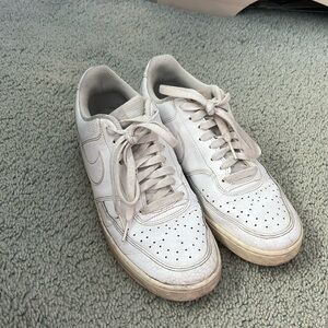 White Nike low top court style sneaker